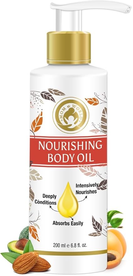 Mom & World Mother Nourishing Body Oil - 200ml - Complete Moisturising, 100% Pure Oils - No Mineral Oil