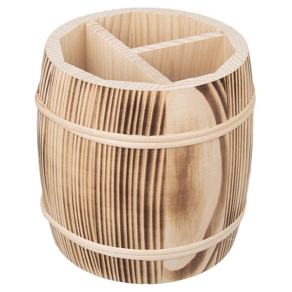 COLLECTOR Wooden barrel-shaped kitchen organizer Utensil Crocks – Burned