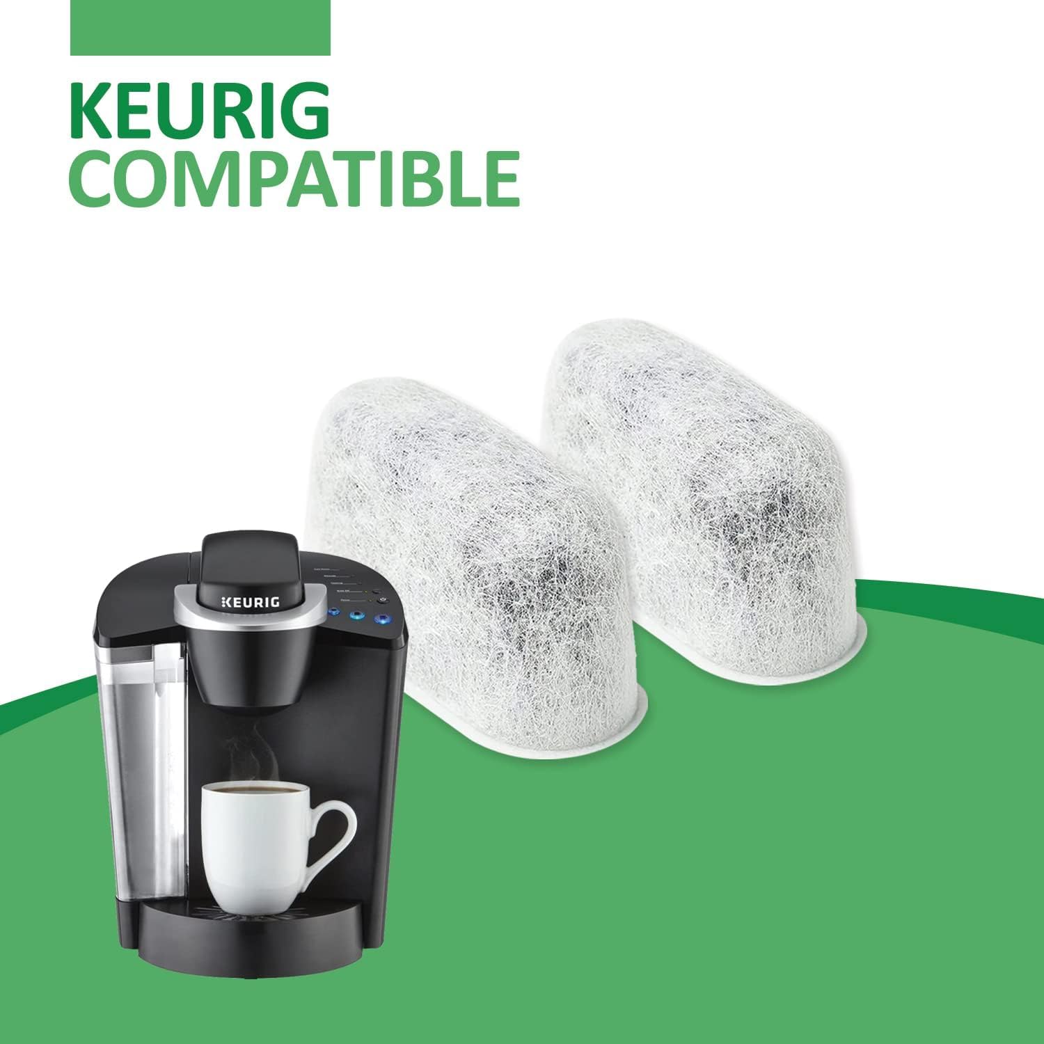 BRENSTEN Pack of 12 Replacement Charcoal Water Filters for Keurig Brewers - Keurig Compatible Water Filter Cartridges Universal Fit (NOT CUISINART) for Keurig 2.0 & 1.0 Coffee Makers