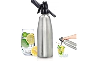 BUUMIN Soda Siphon 1L Sparkling Water Maker,Aluminum Portable Seltzer Water Maker Carbonated Water Machine,Siphon Bottle Kit for Home Bar Juice,Tea and Cocktail Drinks Uses 8g C02 cartridges (Not Included)