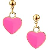 Just Follow Light Weight Heart Dangle Earrings for Women Love Heart Dangle Drop Earrings for Jewelry