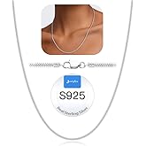 Jewlpire 1.5mm 2mm 2.5mm Snake Chain 18k Gold Plated 925 Sterling Silver Chain Necklace for Women, Smooth Sturdy Hypoallergenic, 16 18 20 22 24 Inch