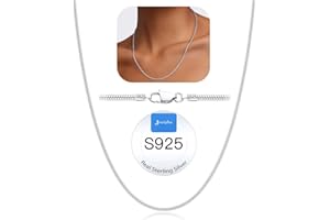 Jewlpire 1.5mm 2mm 2.5mm Snake Chain 18k Gold Plated 925 Sterling Silver Chain Necklace for Women, Smooth Sturdy Hypoallergenic, 16 18 20 22 24 Inch