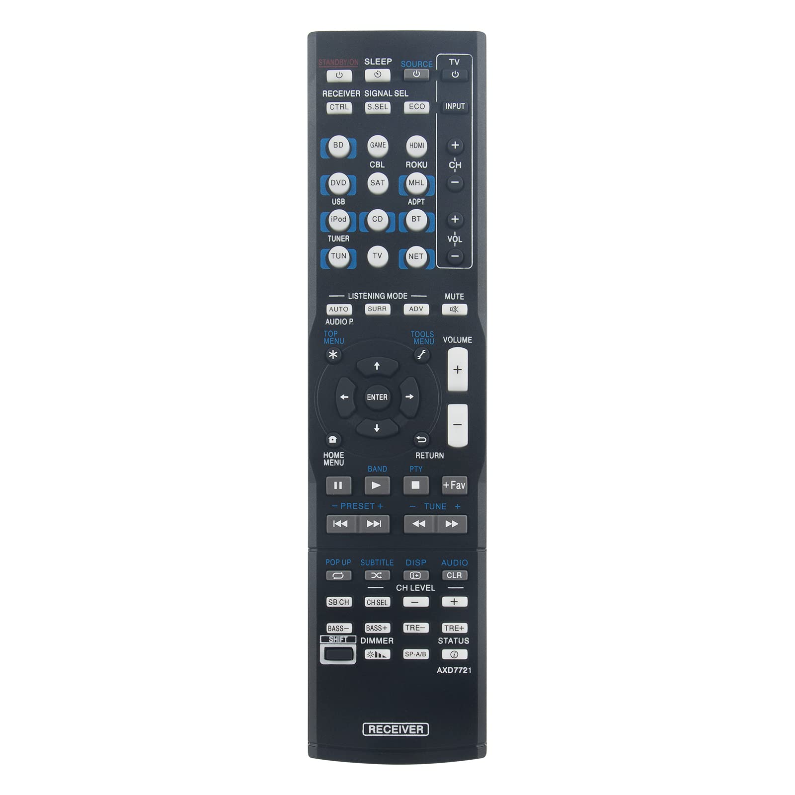 VINABTY AXD7721 Replace Remote Control Fit for Pioneer AV Receiver VSX-1130-K VSX-830 SC-9540 VSX-1024 VSX-1029 VSX-44 VSX-S310 VSX-45 VSX-454 VSX-824 VSX-830