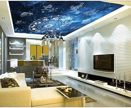 Amazon Clamsxgus 12星座天井壁画壁画リビングルーム研究寝室天井壁紙 280x0cm 壁紙