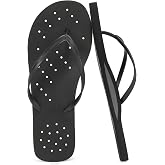 STQ Shower Shoes Men Quick Dry Non Slip Shower Flip Flops with Arch Support | Slip Resistant, Easy To Clean, Bathroom, Beach, Pool, Dorm, Gym, Lightweight, Soft, Flexible, Drain Holes, Thong Sandals