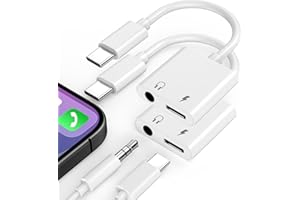 ESBEECABLES 2 Pack [MFi Certified] iPhone 15 Headphone Adapter Splitter, USB Type C to 3.5 mm Aux Audio Adapter with PD 60W Fast Charging for iPhone 15/15 Plus/15 Pro/15 Pro Max, Galaxy S23/S22, iPad Pro