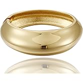 YBMYCM Wide Cuff Chunky Gold-Plated Bracelets for Women Open Cuff Bangles Adjustable Wrist Cuff Bracelets for Women