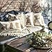 Ashler Linen Easter Pillow Covers 18x18, Spring Rabbit Set of 4 Easter Throw Pillow Cover, Bunny Decorations Holiday Cushion Pillow Case Decorative for Home Decor, Beige and White