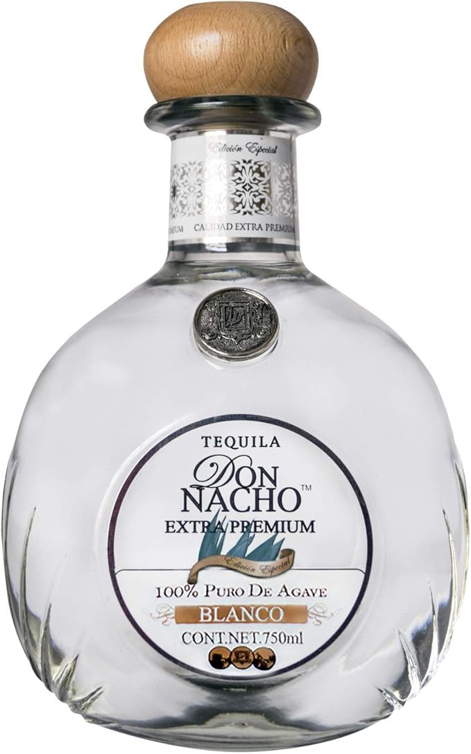 Tequila Don Nacho Extra Premium Blanco 750 ml. Transparente