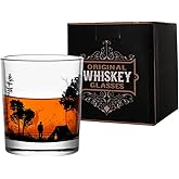Faailok Old Fashioned Whiskey Glasses, Stemless Wine Glasses with Gift Box, 10Oz Rocks Glass for Scotch Cocktail Bourbon Vodka Liquor, Unique Gifts for Dad, Husband, Father's Day, Anniversary