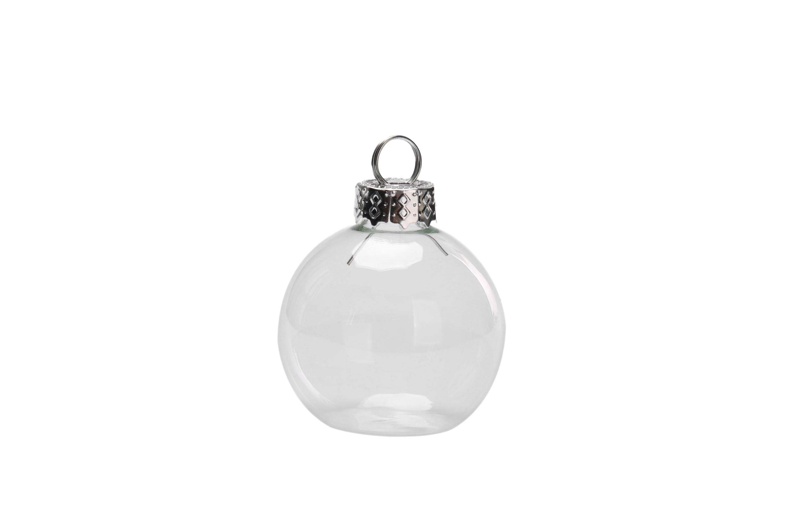 12 x 4cm Clear Glass Christmas Baubles Place Card Holders