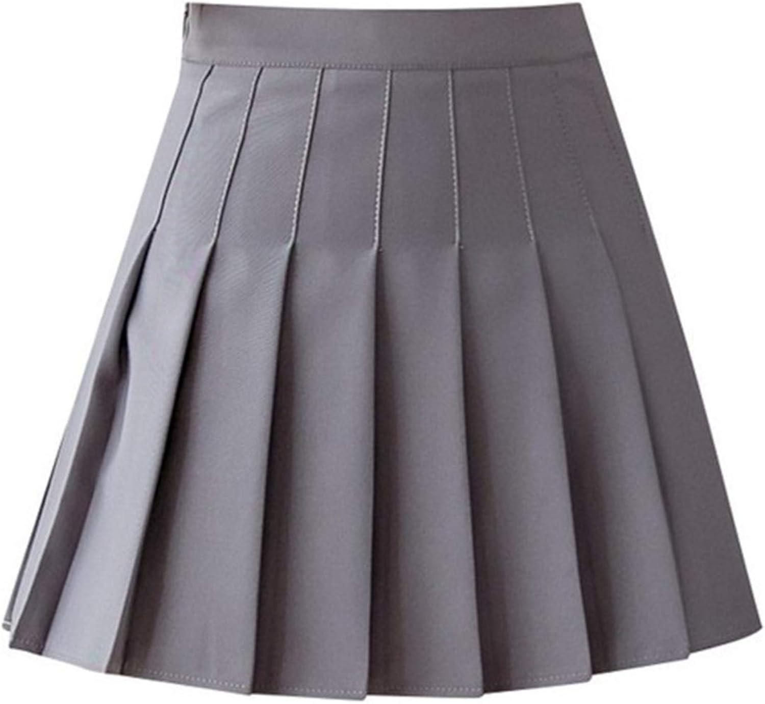 Women Pleated Skirt Lovely Girl School Uniform Skirt Solid High Waist