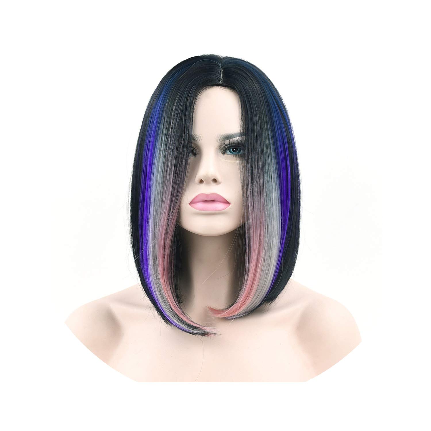 Amazon Com 11 Colors Synthetic Hair Black To Red Ombre Hair Short
