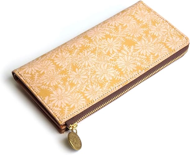Amazon ヘリクリサム ｌ字 ファスナー 長財布 ピースフル デイジー 薄型 牛革 レディース メンズ イエロー 人気 Ill 1156 財布