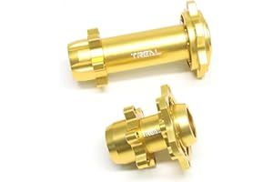 TREAL LOSI 1/4 Promoto MX Motorcycle Wheel Hex Hubs Set, Aluminum 7075 Front & Rear Hubs CNC Machined Upgrades(Gold)
