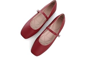TN TANGNEST Leather Flats for Women Comfortable Square Toe Slip On Flats Soft Work Flats Retro Mary Jane Flats
