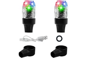 FICBOX 2PCS Tire Valve Light, LED Colorful Wheel Lights, Waterproof Flash Light Tire Valve Cap Lamp for Car Truck Motorcycle Bike