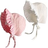 KABAKE Lovely Baby Girl Bonnet Ruffle Brimmed Baby Hat Soft Cotton Newborn Beanie Winter Baby Hats for Infant Girls