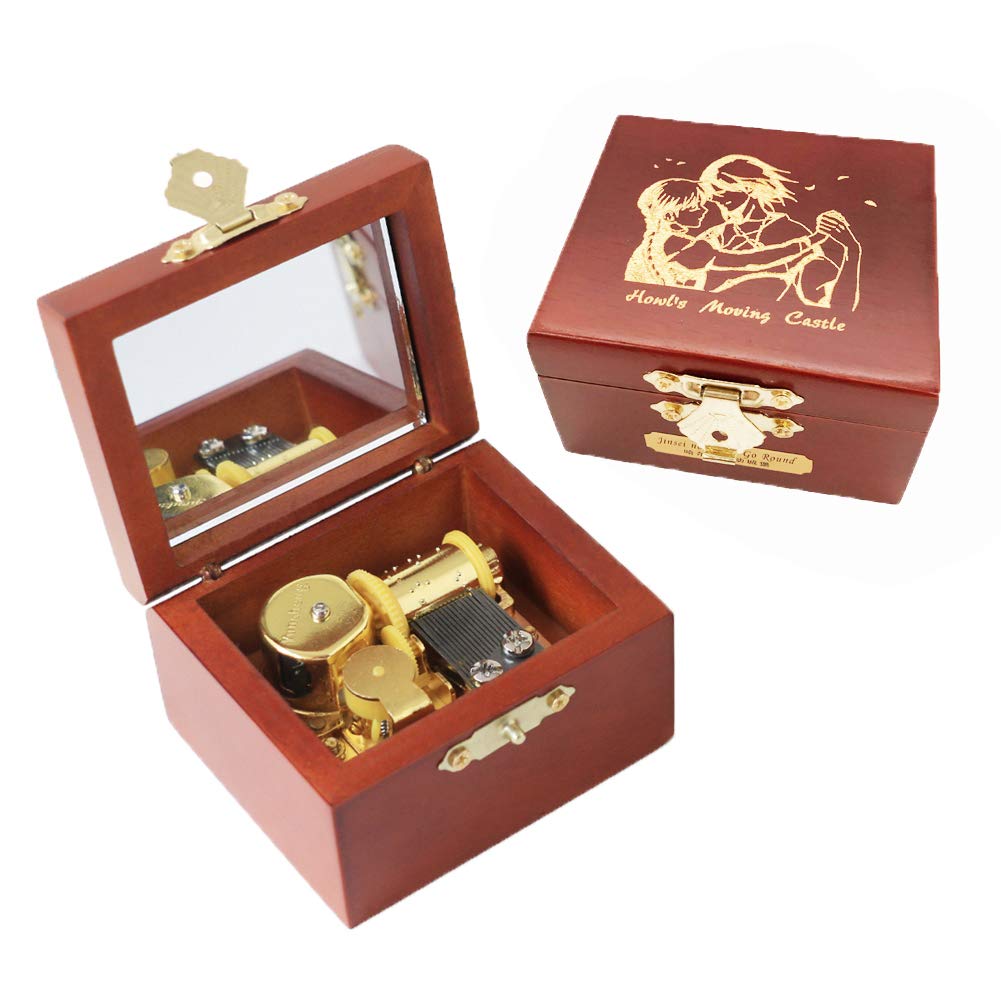 Youtang Music box Carved Wood Musical Box Wind Up Gold Mechanism Mucial Gift for Christmas,Birthday,Valentine's Day