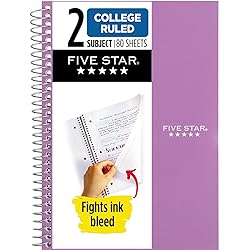 Five Star Spiral Notebook, 2 Subject, College