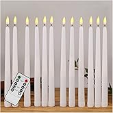 thumbnail image 2 of Ivory Flameless Taper Candles 6 Pack, Rechargeable LED Candles, Taper Plastic Candles 3D Wick Lights Dropping Tear With Remote Control With Timer For Home Decor ,Halloween ,Christmas ,Wedding 2 of 14