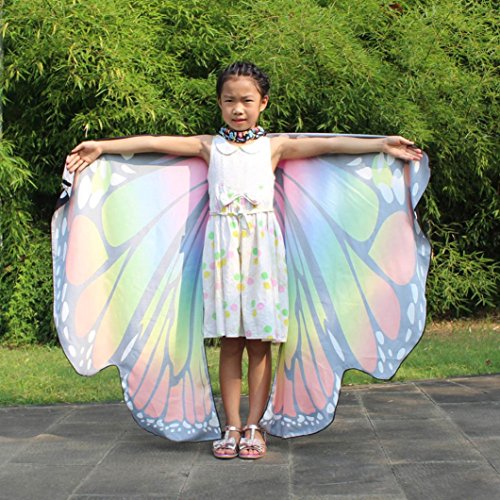 Monarch Butterfly Wings,Kemilove Prop Soft Fabric Butterfly Wings Shawl Fairy Ladies Nymph Pixie Costume Accessory (Kid,136108CM, Multicolor)
