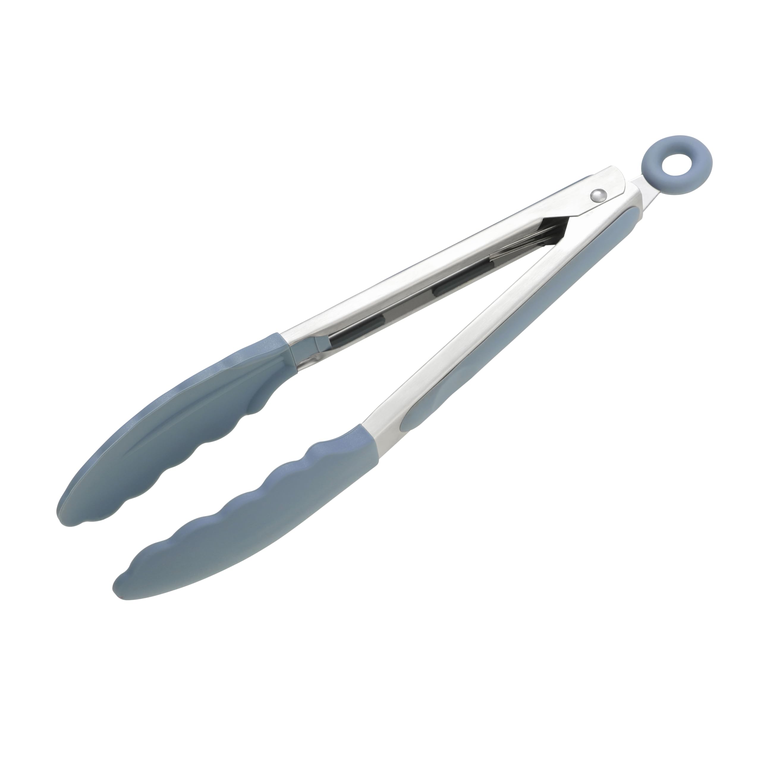 Wiltshire Silicone Kitchen Tongs 23cm, Cooking & Serving Tongs, Salad & BBQ Tongs, Stainless Steel, Heat-Resistant Utensil, Non-Stick, Non-Scratch Tip, Petrol Blue, 27x3.5x3.7cm