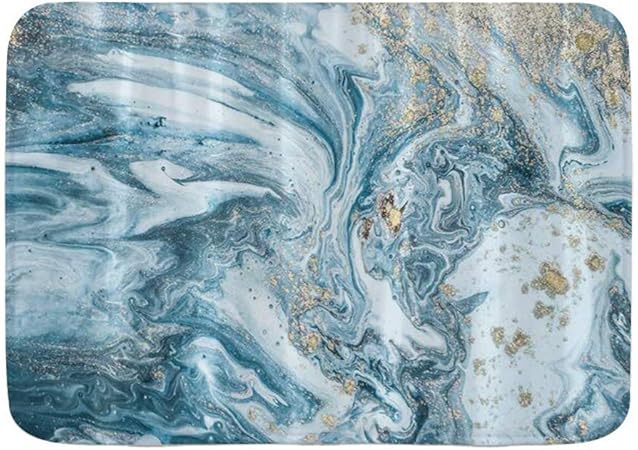 AoLismini Alfombra de baño Alfombras de baño, Mármol Azul Abstracto