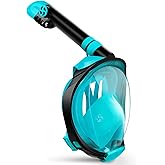 Greatever G2 Full Face Snorkel Mask with Latest Dry Top System,Foldable 180 Degree Panoramic View Snorkeling Mask with Camera Mount,Safe Breathing,Anti-Leak&Anti-Fog