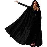 Buen Don Halloween Cloak, Hooded Cape Cosplay Costume Unisex Robe Velvet Cloak