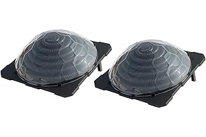 VINGLI Solar Pool Heater Above Ground Domed Solar Powered Swimming Pool Heater Contour Pool Heating Coil (2 Packs), Black