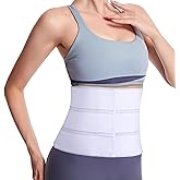 Cozyhealth Elastic Universal Post Surgery Abdominal Binder Lower Waist Support Belt, Wide Belly Girdle Postpartum Stomach Surgical Compression Belly Band for Men and Women (3 Panel - 9", Medium)