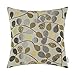 CaliTime Throw Pillow Covers Luxury Chenille Cute Leaves Decorative Cushion Case Shell for Couch Sofa Home 18 X 18 Inches Ecru Grey