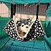 Parts Express Pet Cage Hammock, Polyester Polka Dot Small Pet Animal Small Dog Puppy Cat Kitty Kitten Ferret Hanging Hammock Bed Sleepy Pad Comforter Black and White
