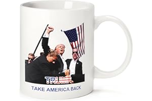Likeny Trump Mug 2024 Trump Merchandise Trump Survived Shot Coffee Mug Trump Cup Gifts Trump for President Trump Bloody Ear Bullett-Proof Fist Pump Mug 11 Ounce Ceramic