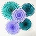 Mermaid Birthday Party Decorations Teal Purple /Wonderland Frozen Party Decorations/Under The Sea Party Supplies Teal Purple Tissue Paper Fan/Frozen Baby Shower Decorations