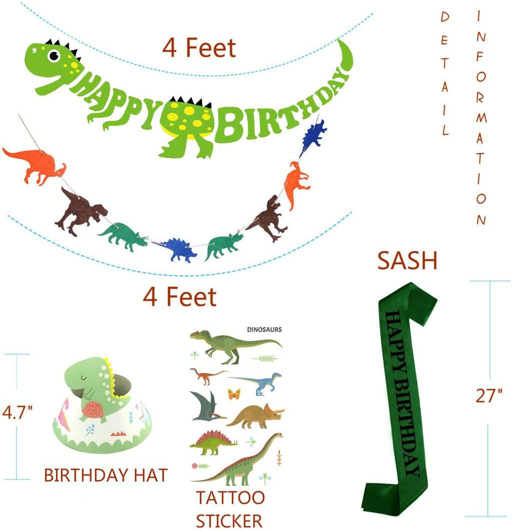 69 Pack Dinosaur Party Supplies Little Dino Party Decorations Set for Kids Birthday Party, Baby Shower, Bridal shower Decorations By REZIPO: Toys & Games