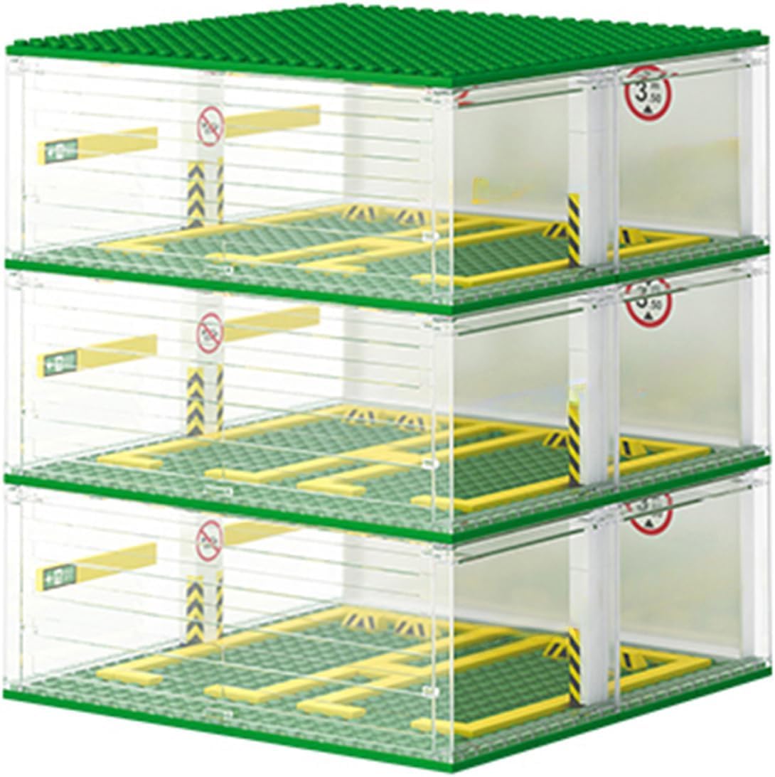 Building Sets Parking Garage for Speed Champions Cars, DIY 3-Layer Parking Lot Model Making, Parking Display Case Construction toys for Adult (Without Cars)