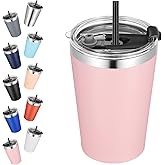 VEGOND 12oz Tumbler Stainless Steel Tumbler bulk Vacuum Insulated Double Wall Travel Tumbler with Lid and Straw Reusable Tumbler, Pink 1 Pack