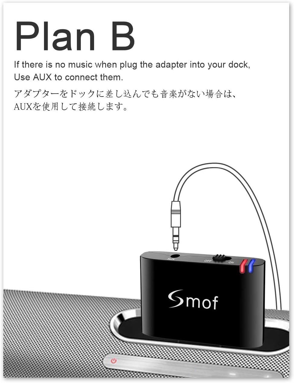 Smof Premium 30 Pin Bluetooth Adapter for Sounddock,Replace iPod/Phone/JBL/Car, Bluetooth Audio Receiver 3.5 mm AUX Output-Female: Home Audio & Theater