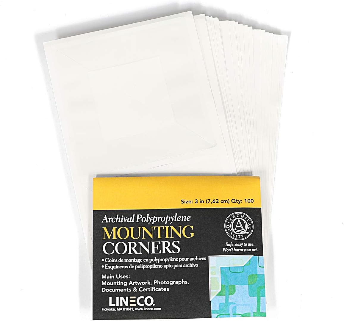 Lineco Archival Polyester 1 375 Inch Photo Mounting Corners Pack Of 240 Diy And More Craft Photos Great For Scrapbooking Documents Set Of 2 Easily And Safely Mount Your Art Gifts Decor