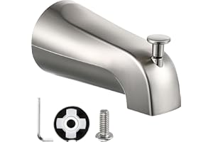 Enhon Slip On Diverter Tub Spout Compatible with Kohler GP85556, Bathroom Shower Bathtub Faucet Spout Replacement Fits 1/2'' Copper Water Tube, 5/32'' Hex Wrench Included (Brushed Nickel Color,1 Pack)