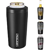 4 in 1 Insulated Slim Can Cooler for 12 OZ Cans and Beer Bottle - Keep 8 Hours Cold, Easy to Hold - Stainless Steel Can Holder, Double Walled Can Insulator for Hard Seltzer and Etc.