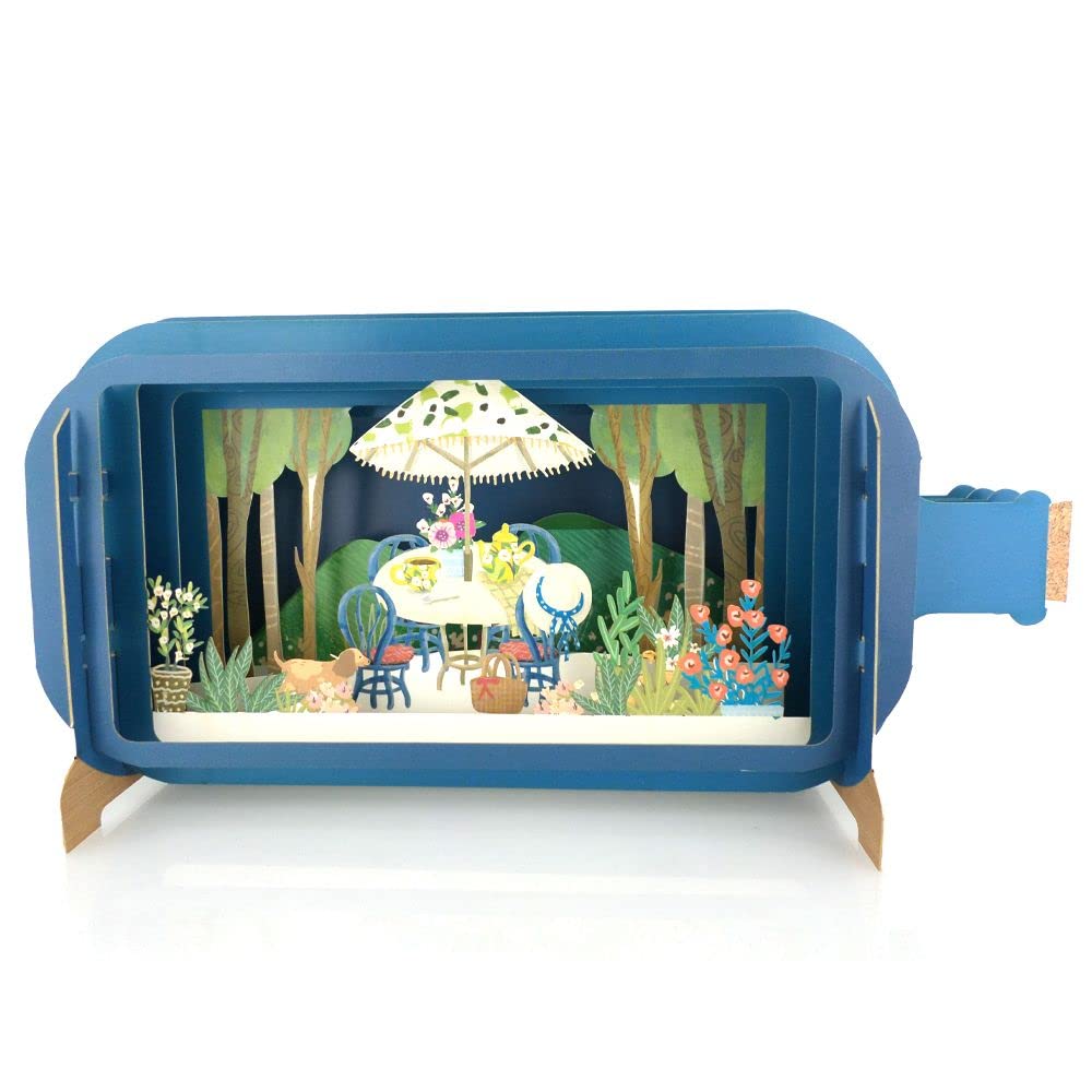 Alljoy Design Message in A Bottle Afternoon Tea Pop Up Any Occasion Greeting Card by Alljoy Cards MIB152 MIB152