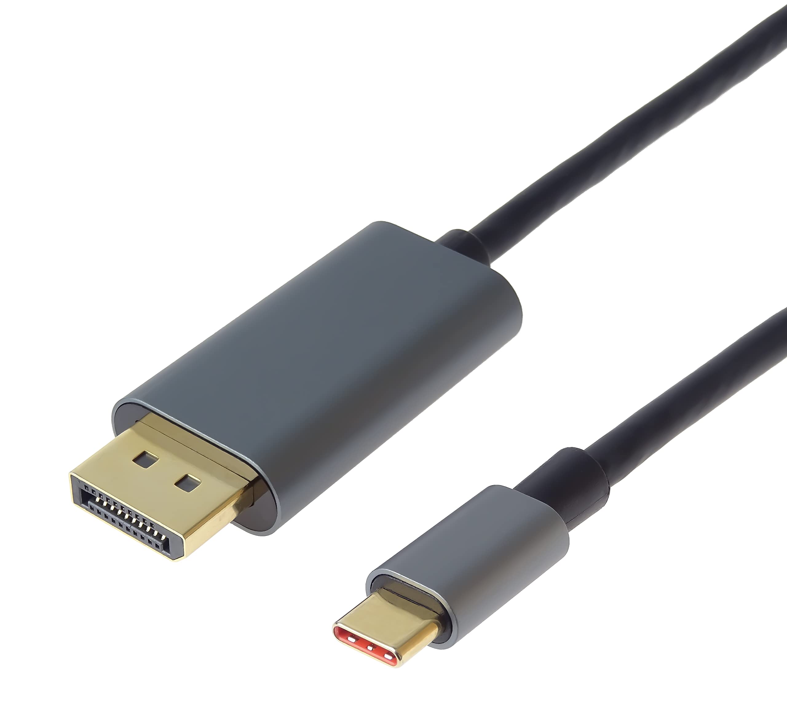 PremiumCord USB-C to DisplayPort 1.4, resolution up to UHD 8K @ 60Hz, 4K @ 120Hz and FULL HD 1080p, male to male, HDCP 2.2, aluminium, colour: metallic grey, length: 2 m