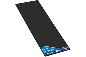 Mega Format Expanded PVC Plastic Sheets - 12" X 24" Black Rigid Sheet for Crafts, Signage, & Displays - Sintra, Celtec PVC Board - Waterproof for Outdoors Use - 1/8" 3mm Thick - 1-Pack-Black