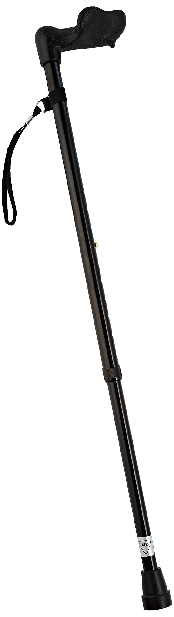 Days Comfy Grip Sticks, Walking Stick with Comfortable Grip for Enhanced Support, Features Central Handle Positioning to Reduce Wrist Strain, Non-Folding, 738-955mm - Right Hand, Black