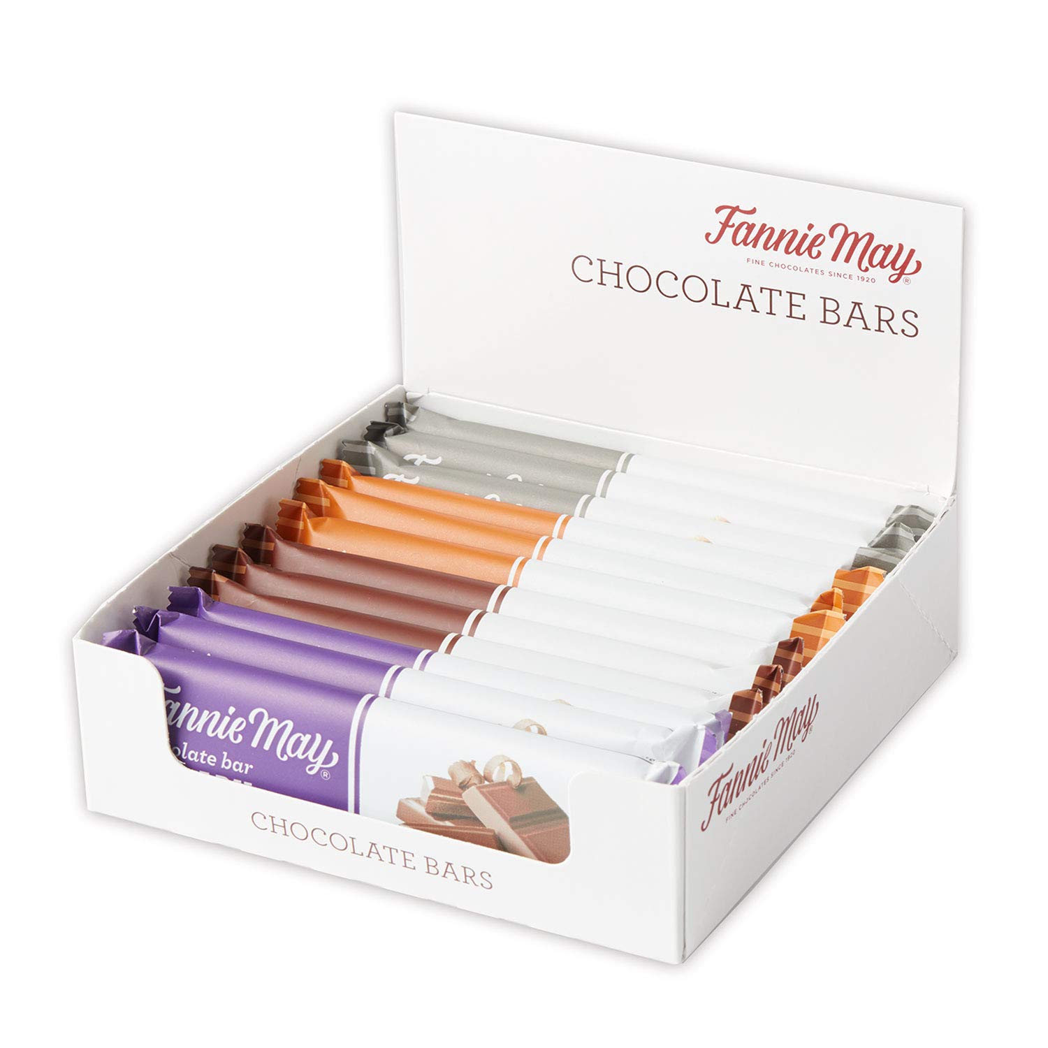 Fannie May Assorted Chocolate Bars, featuring Milk