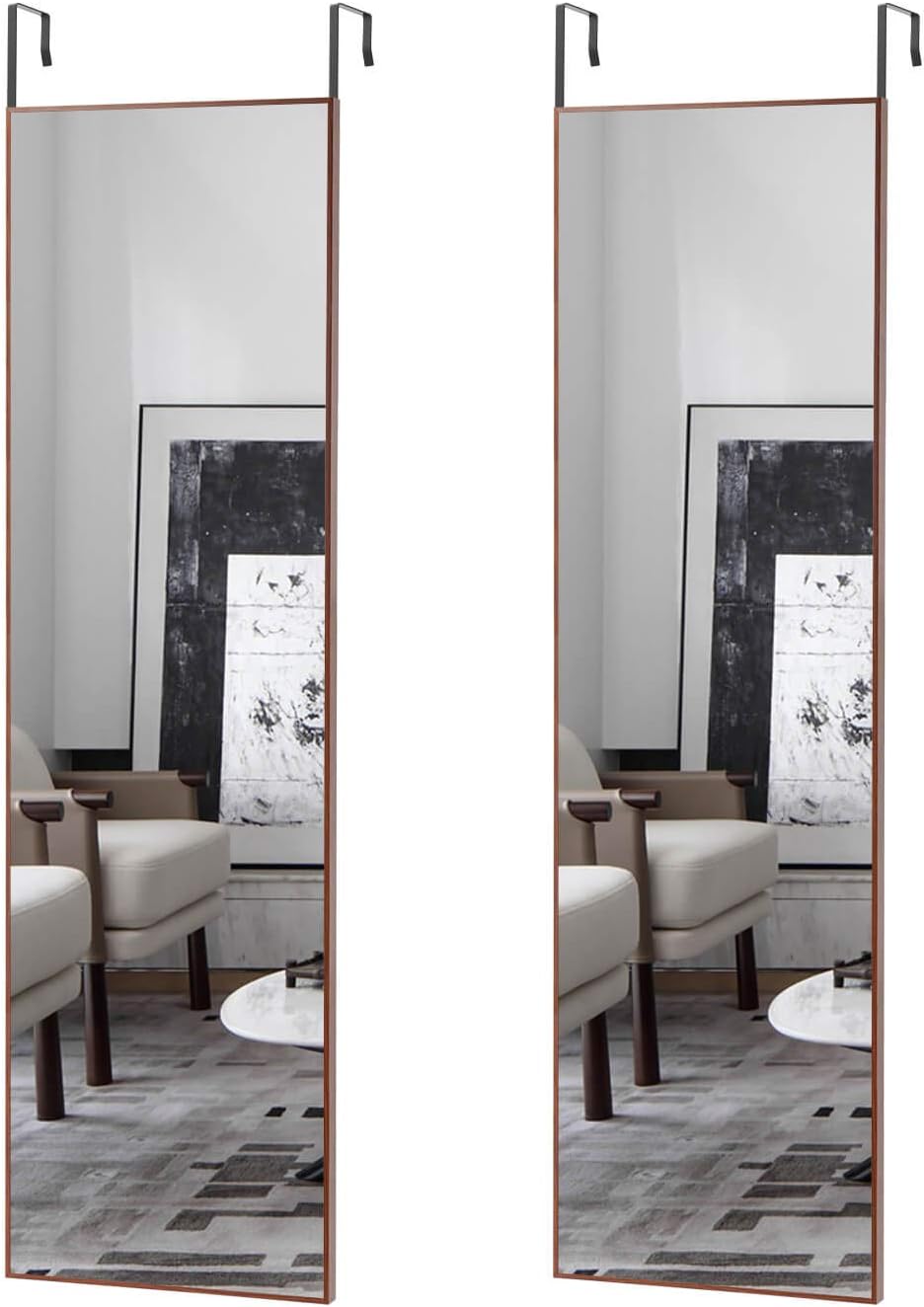 Elevens Aluminum Frame Door Mirror 48"x14" Full Length